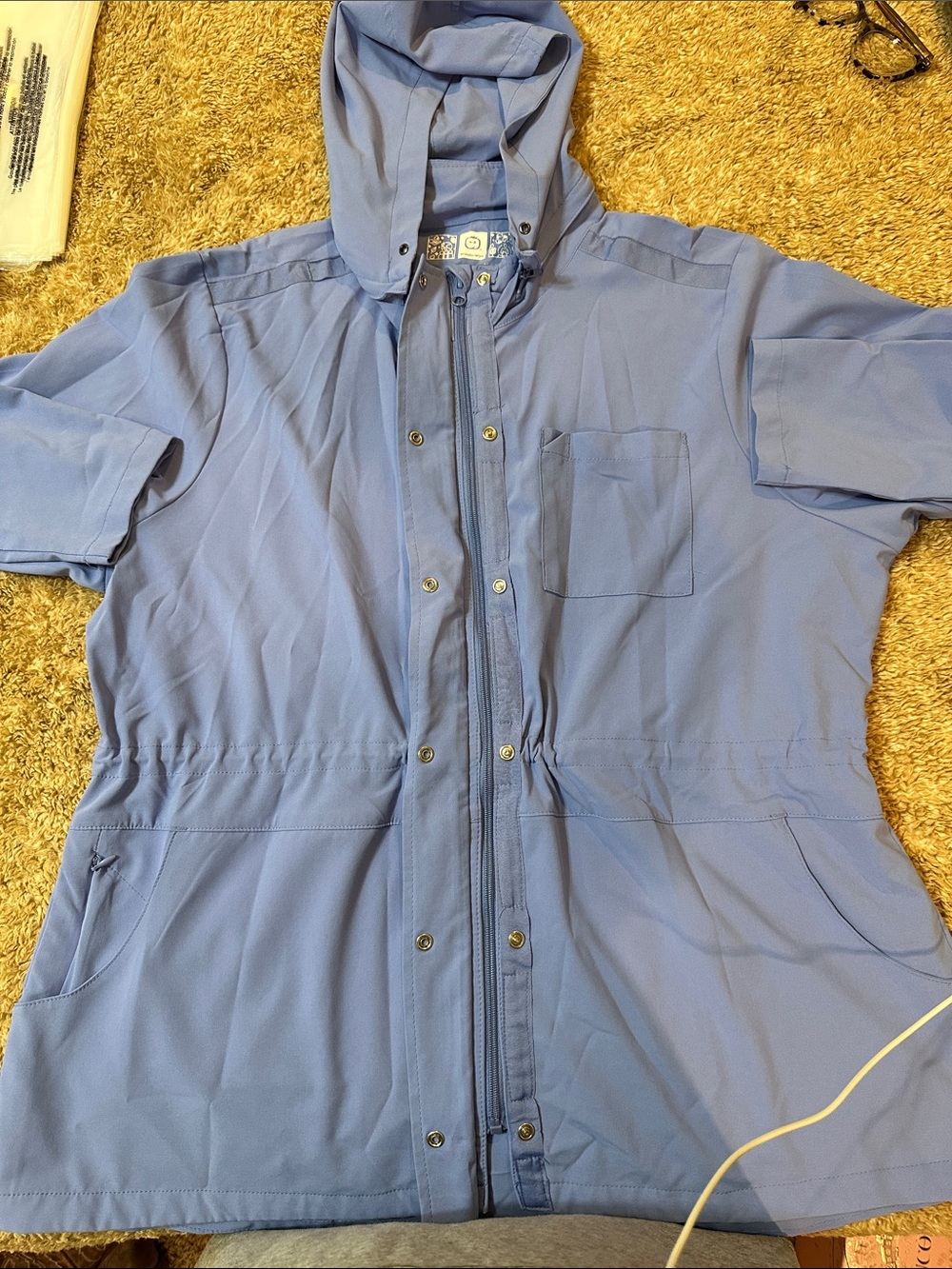 Wink Light Blue Hooded Anorak Jacket
